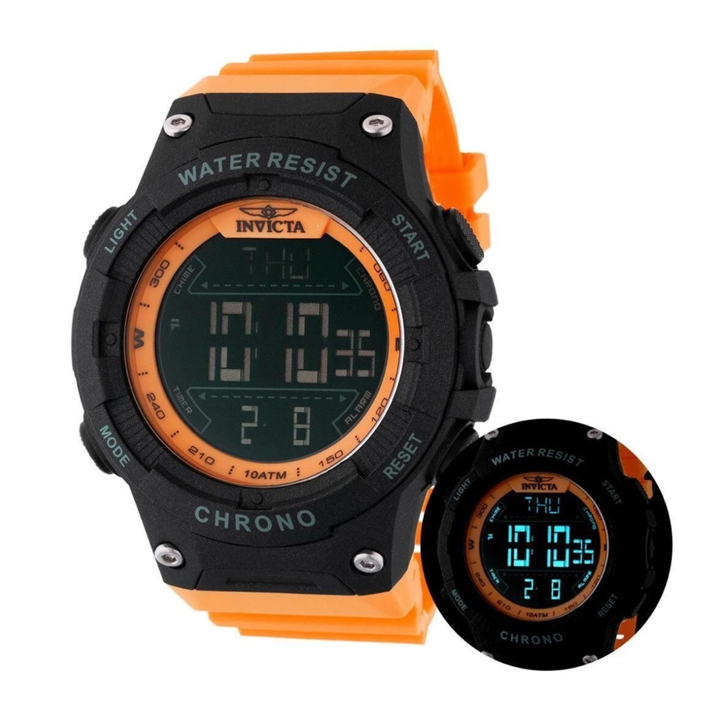 Invicta racing burnout Black and Orange Digital Watch 52mm